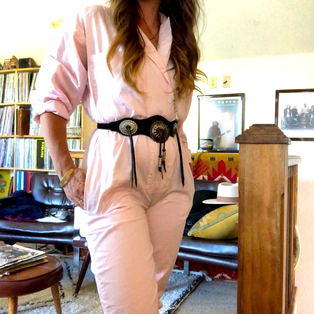 80s 90s retro pink jumpsuit